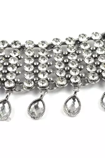 Crystal necklace tassel choker neck chain rhinestone fashion jewellery gift for women