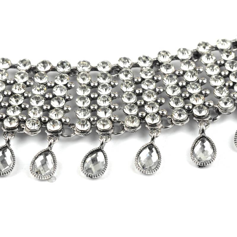 Crystal necklace tassel choker neck chain rhinestone fashion jewellery gift for women