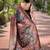 Black woven design silk blend saree