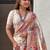 Cream kalamkari silk blend saree
