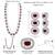 Silver plated maroon cubic zirconia & synthetic stone studded