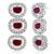 Silver plated maroon cubic zirconia & synthetic stone studded