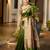 Green light green woven design designer saree with border