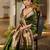 Green light green woven design designer saree with border