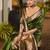 Green light green woven design designer saree with border