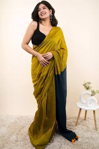Multicolor woven design khadi saree