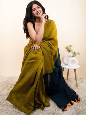 Multicolor woven design khadi saree 4
