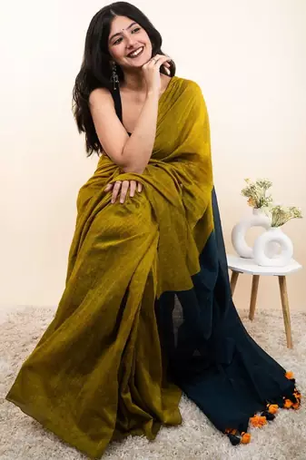 Multicolor woven design khadi saree