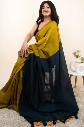 Multicolor woven design khadi saree