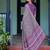Purple floral printed zari  linen saree