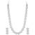 Cubic zirconia & mint crystal studded long necklace earrings
