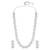 Cubic zirconia & mint crystal studded long necklace earrings