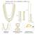 Cubic zirconia & crystal studded necklace earrings maangtikka jewelry