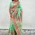Green woven design silk blend saree