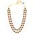 Cubic zirconia & maroon crystal studded necklace earrings maangtikka