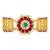 Rani pink green synthetic stone & beads studded openable bracelet ethnic jewellery gift for women