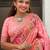Pink woven design silk blend saree