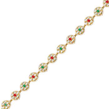 Gold plated kundan & beads studded ethnic kamarbandh belly chain jewellery for women 2