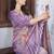 Lavender floral mirror work organza saree