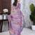 Lavender floral mirror work organza saree