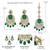 Women's kundan & beads studded green chandbali earrings with maangtikka set