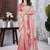 Pink floral organza saree