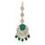 Women's kundan & beads studded green chandbali earrings with maangtikka set