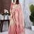 Pink floral organza saree