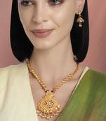 Women's indian traditional necklace earrings bharatanatyam jewelry set