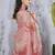 Pink floral organza saree