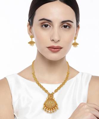 Women's indian traditional necklace earrings bharatanatyam jewelry set 2