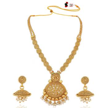 Women's indian traditional necklace earrings bharatanatyam jewelry set 5