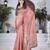 Peach floral organza saree