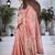 Peach floral organza saree