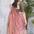 Peach floral organza saree