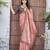 Peach floral organza saree
