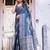 Blue floral  cotton saree