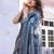 Blue floral  cotton saree