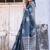 Blue floral  cotton saree