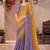 Mustard sequinned  chiffon saree