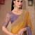 Mustard sequinned  chiffon saree