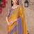 Mustard sequinned  chiffon saree
