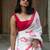 White floral printed saree