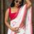 White floral printed saree