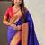 Navy blue ethnic motifs zari silk blend handloom paithani saree