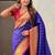 Navy blue ethnic motifs zari silk blend handloom paithani saree
