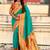 Turquoise woven design zari silk blend handloom paithani saree