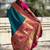 Teal woven design zari silk blend handloom paithani saree