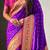 Purple ethnic motifs woven design zari paithani saree