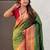 Olive woven design zari paithani saree with unstitched blouse piece